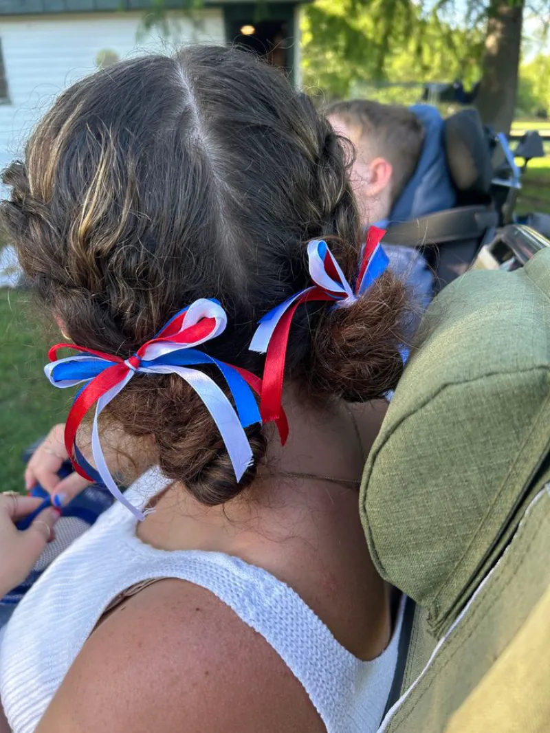 Messy Ribbon Buns