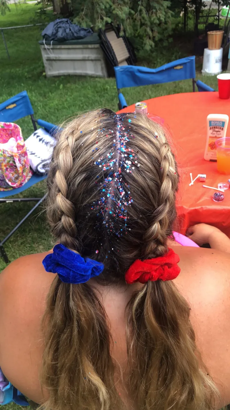 Glittery Double Braids