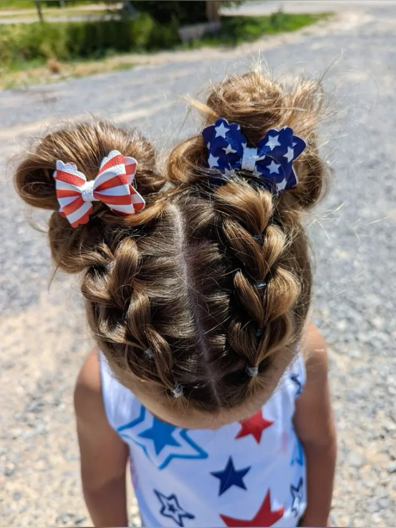 Patriotic Space Buns
