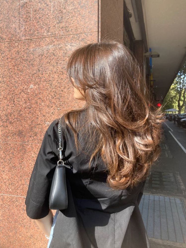 Shiny Dark Layered Back