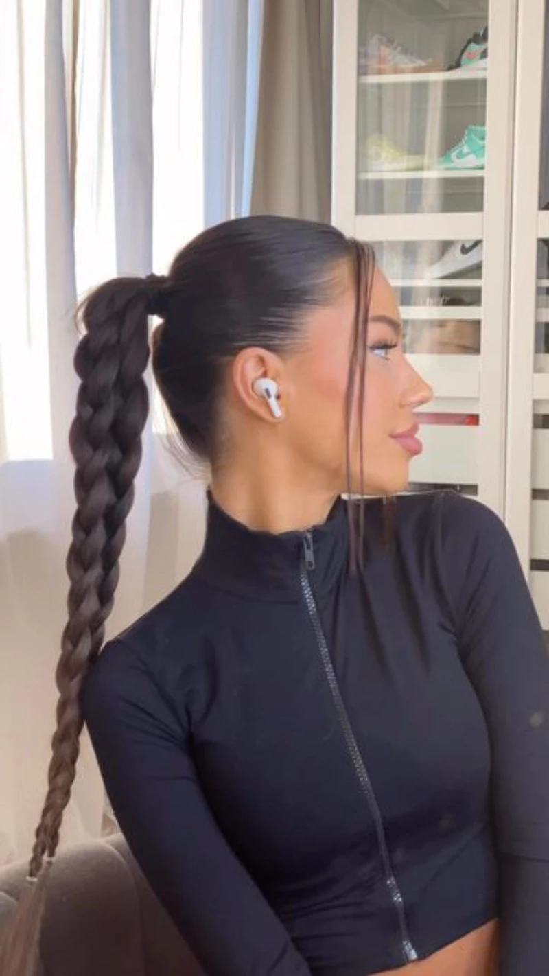 High Sleek Braided Ponytail