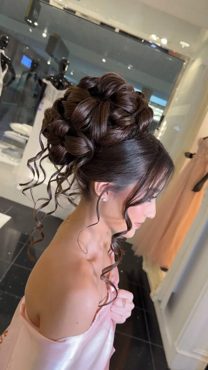 Smooth Dark Swirled Updo