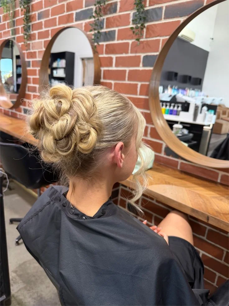 Tight Blonde Braided Bun