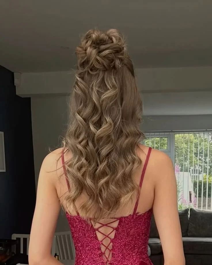 Top Knot With Wavy Hair