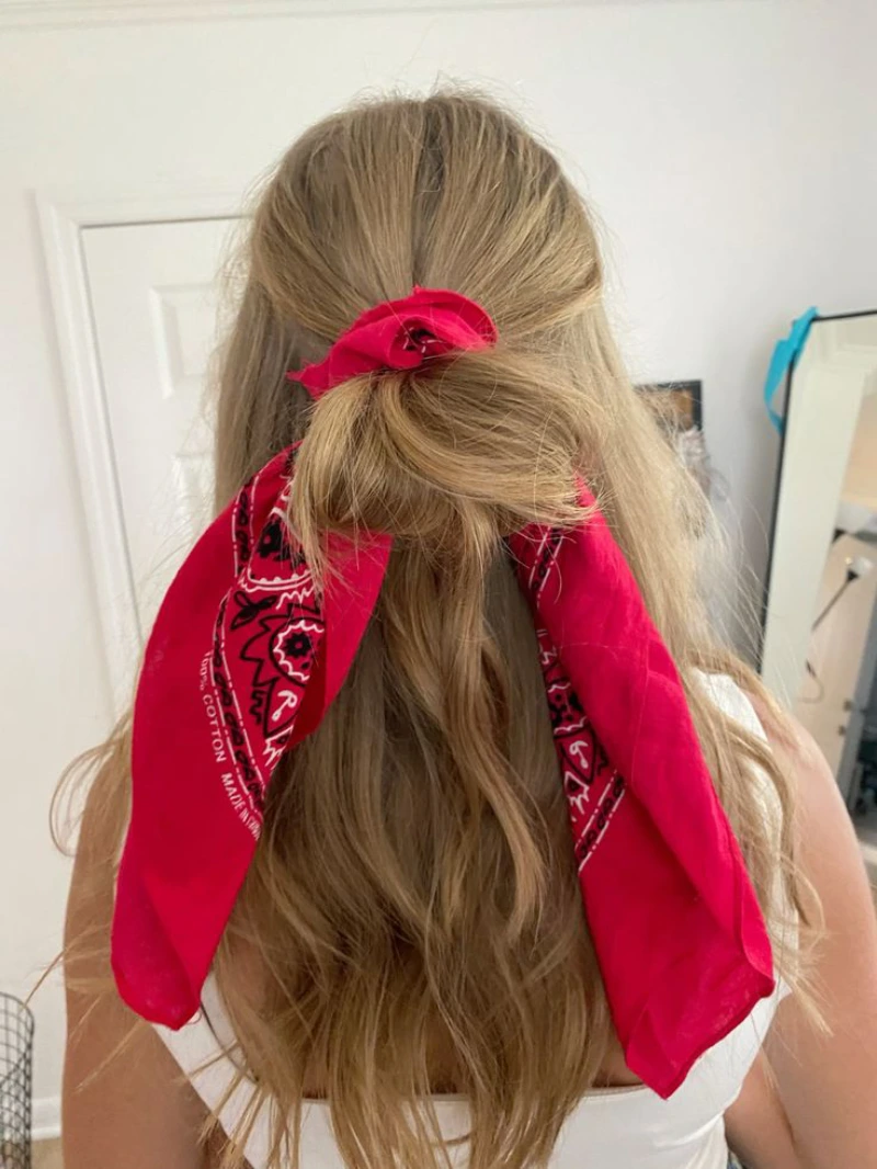 Red Bun Scarf Wrap