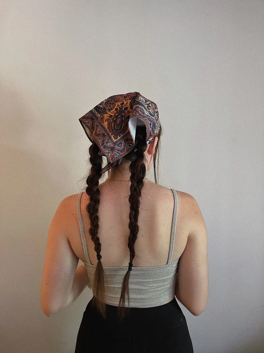 Twin Braids with Scarf