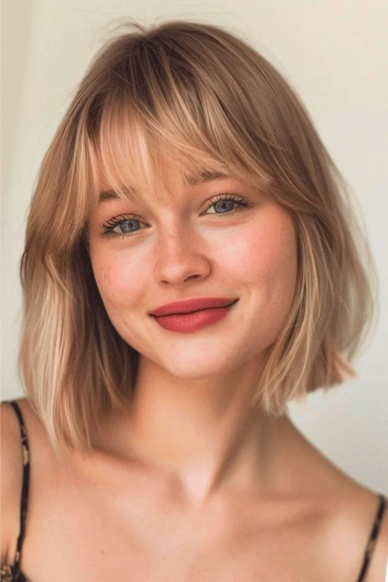 Bob with Curtain Bangs