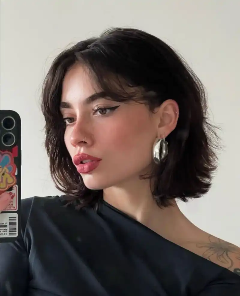 Bob with Curtain Bangs