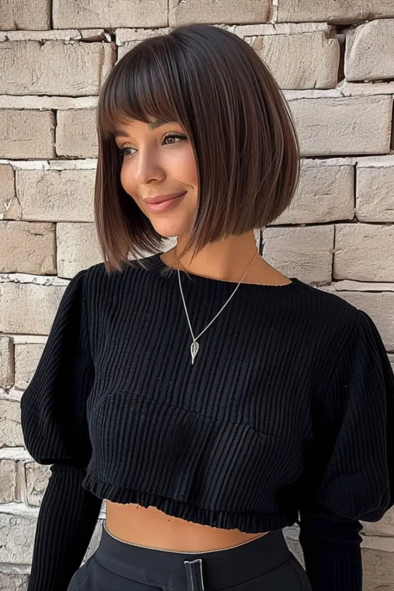 Bob with Curtain Bangs