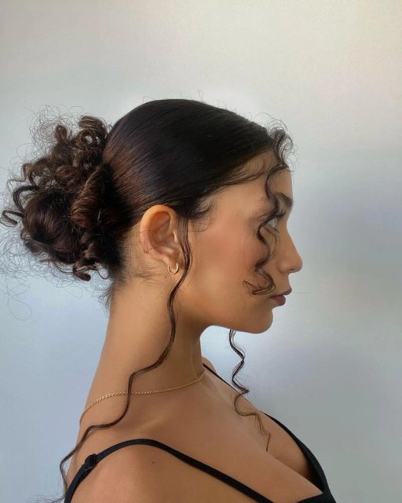 Sleek Curly Bun