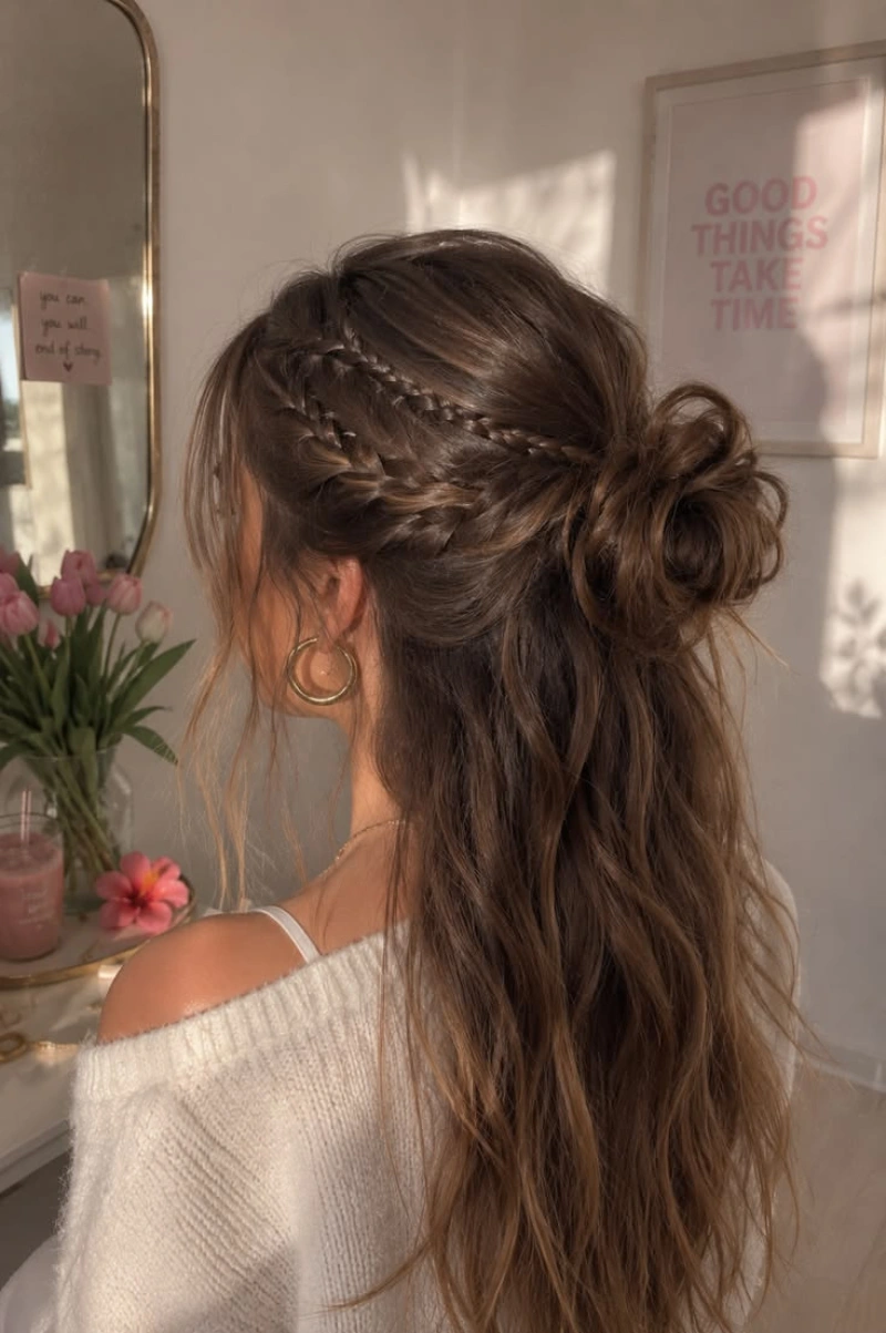 Half-Up Messy Look