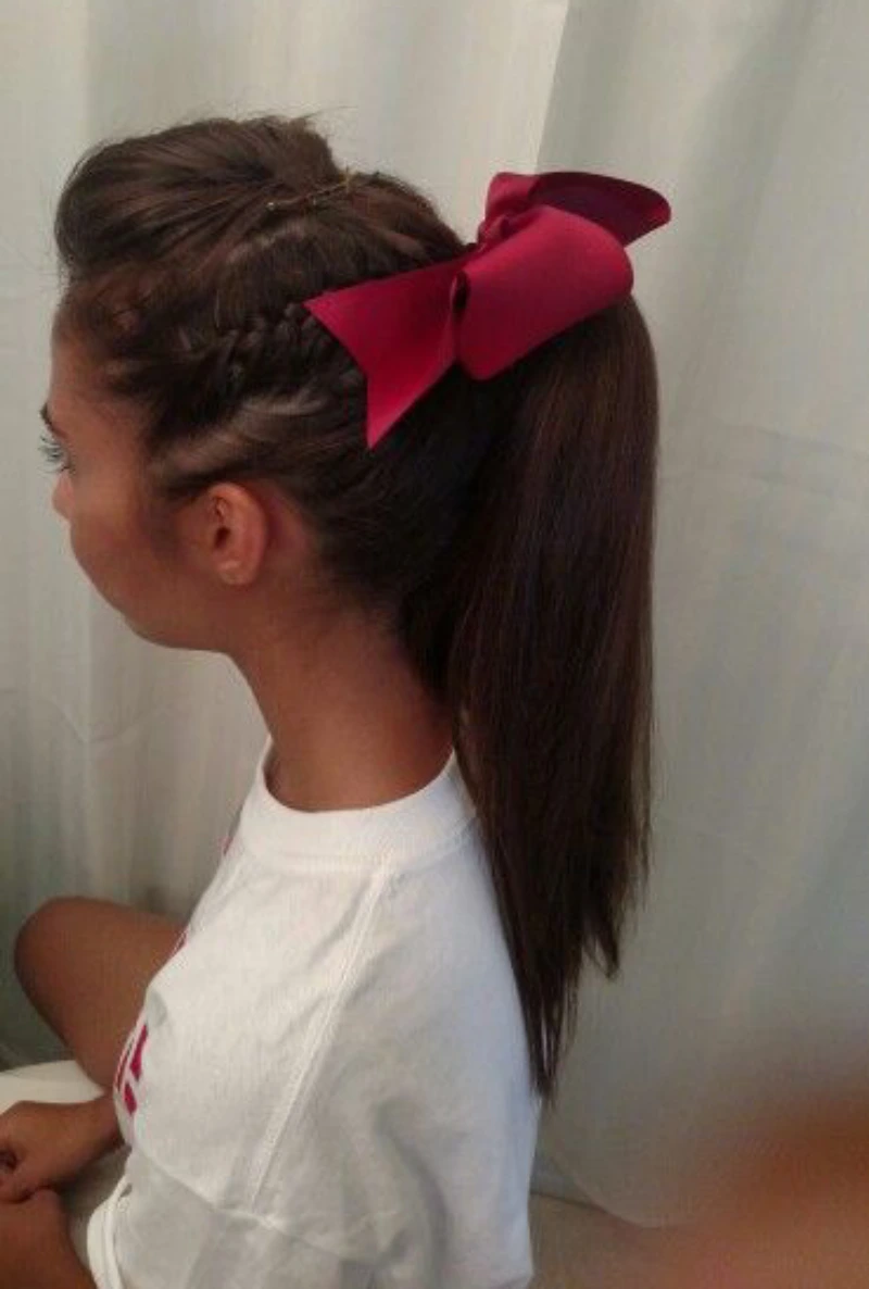 Side Braid Red Bow