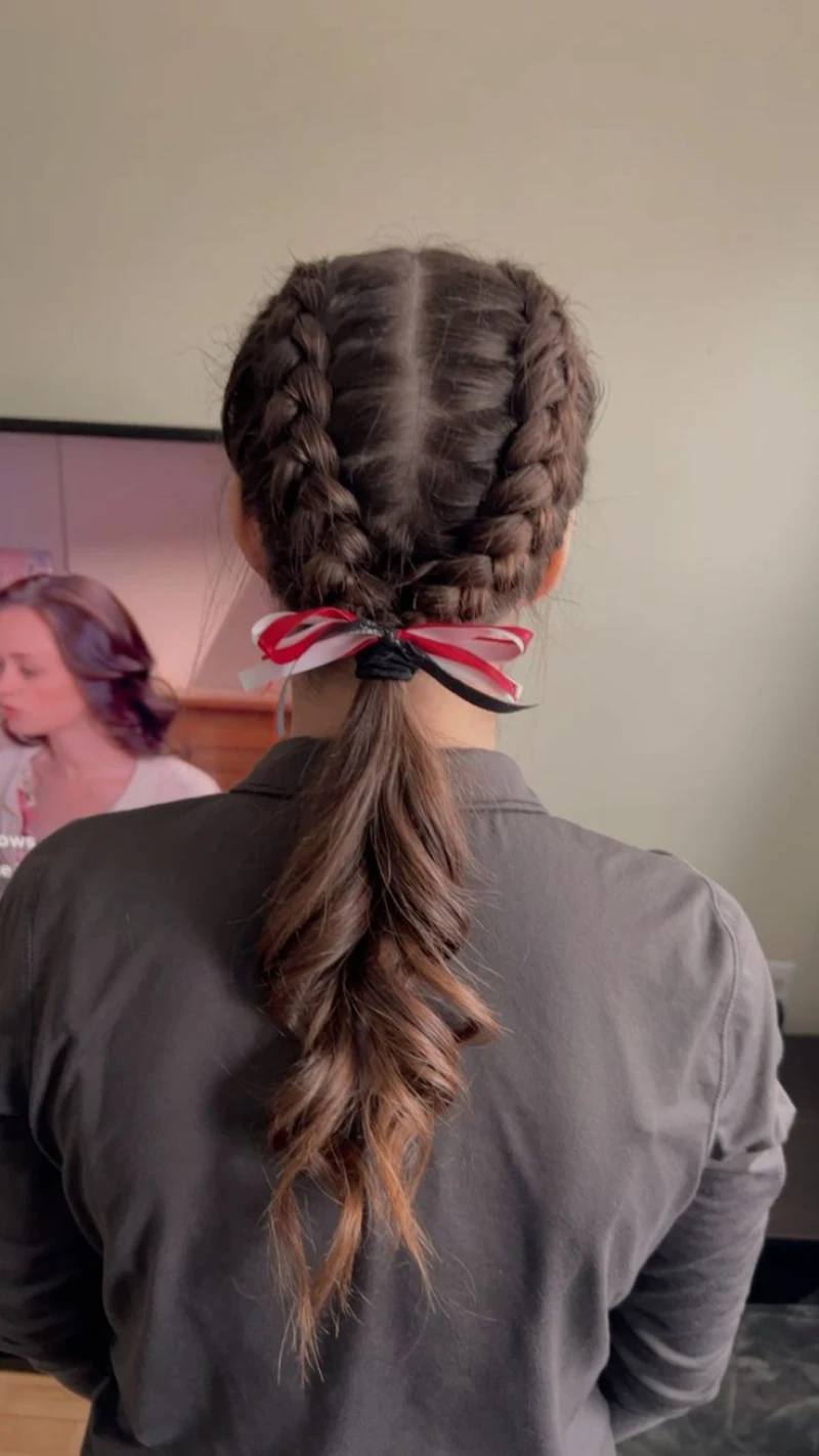 Twin Braid Ribbon Tail