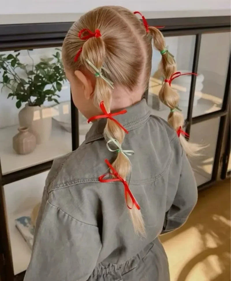 candy cane pigtails