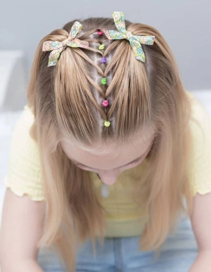 rainbow christmas braids