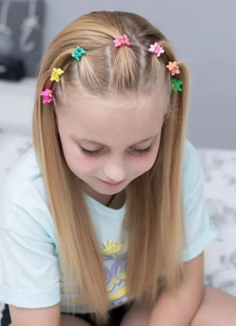 star beaded half-up hair