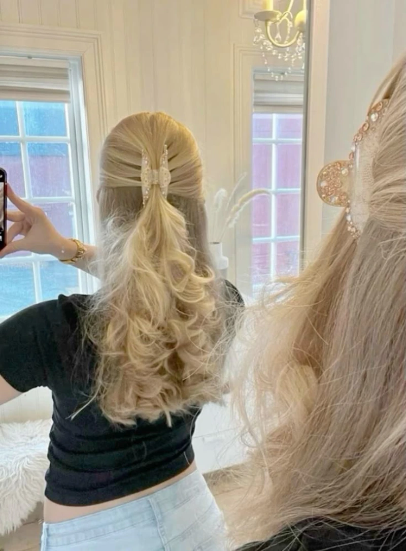 Cream Pearl Half Up