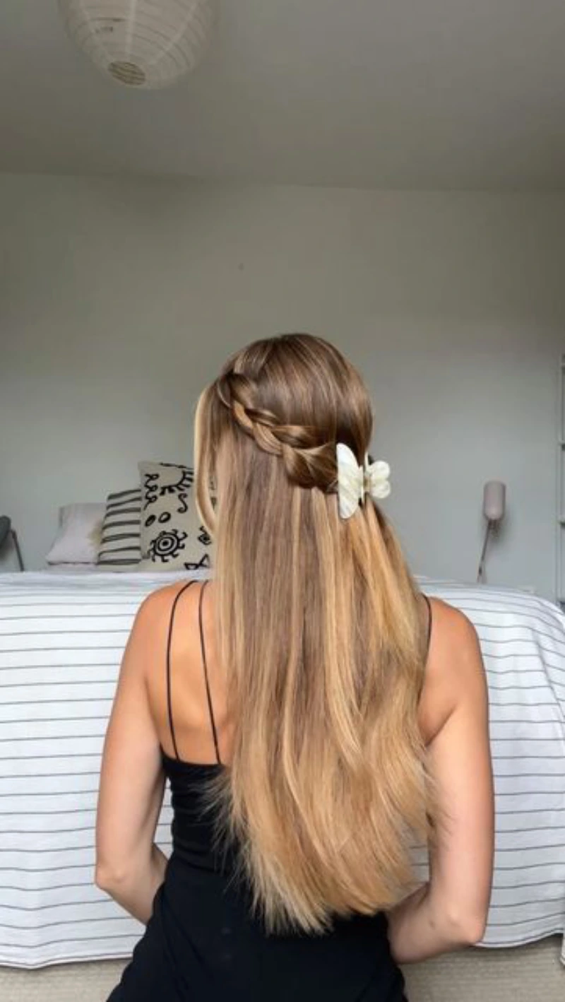 White Butterfly Side Braid