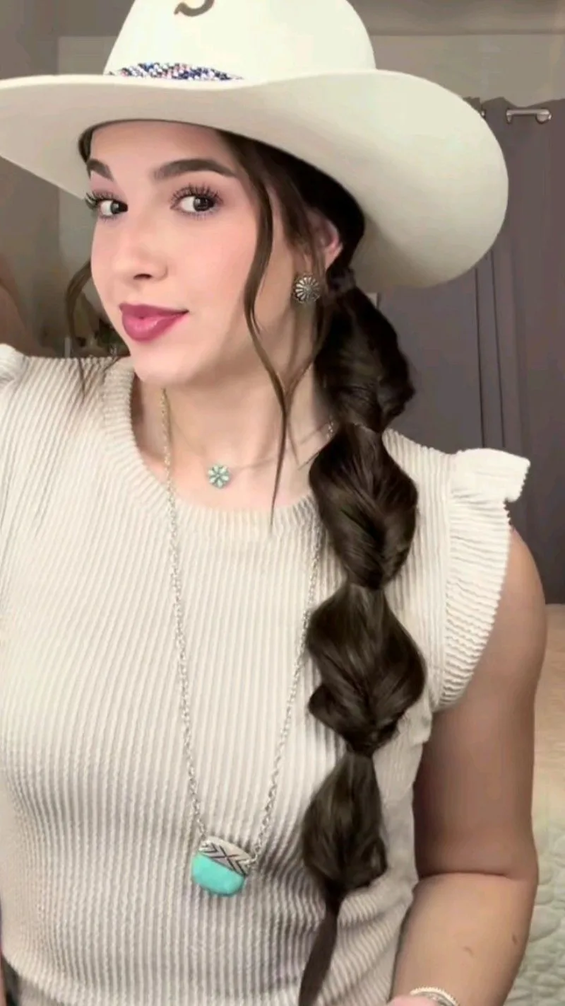 Boho Bubble Braid Cowgirl Hairstyles