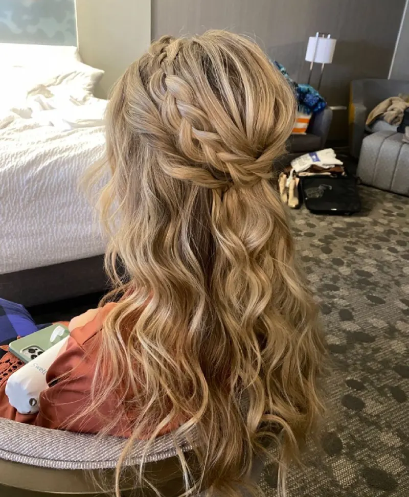 Half-Up Boho Waves Cowgirl Hairstyles