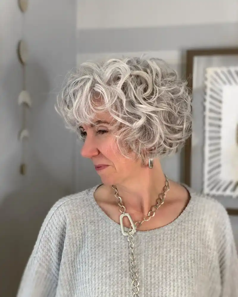 Curly Bobs for Older Women