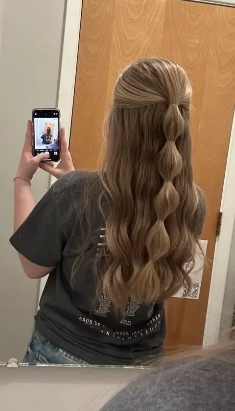 Bubble Braid Half Up