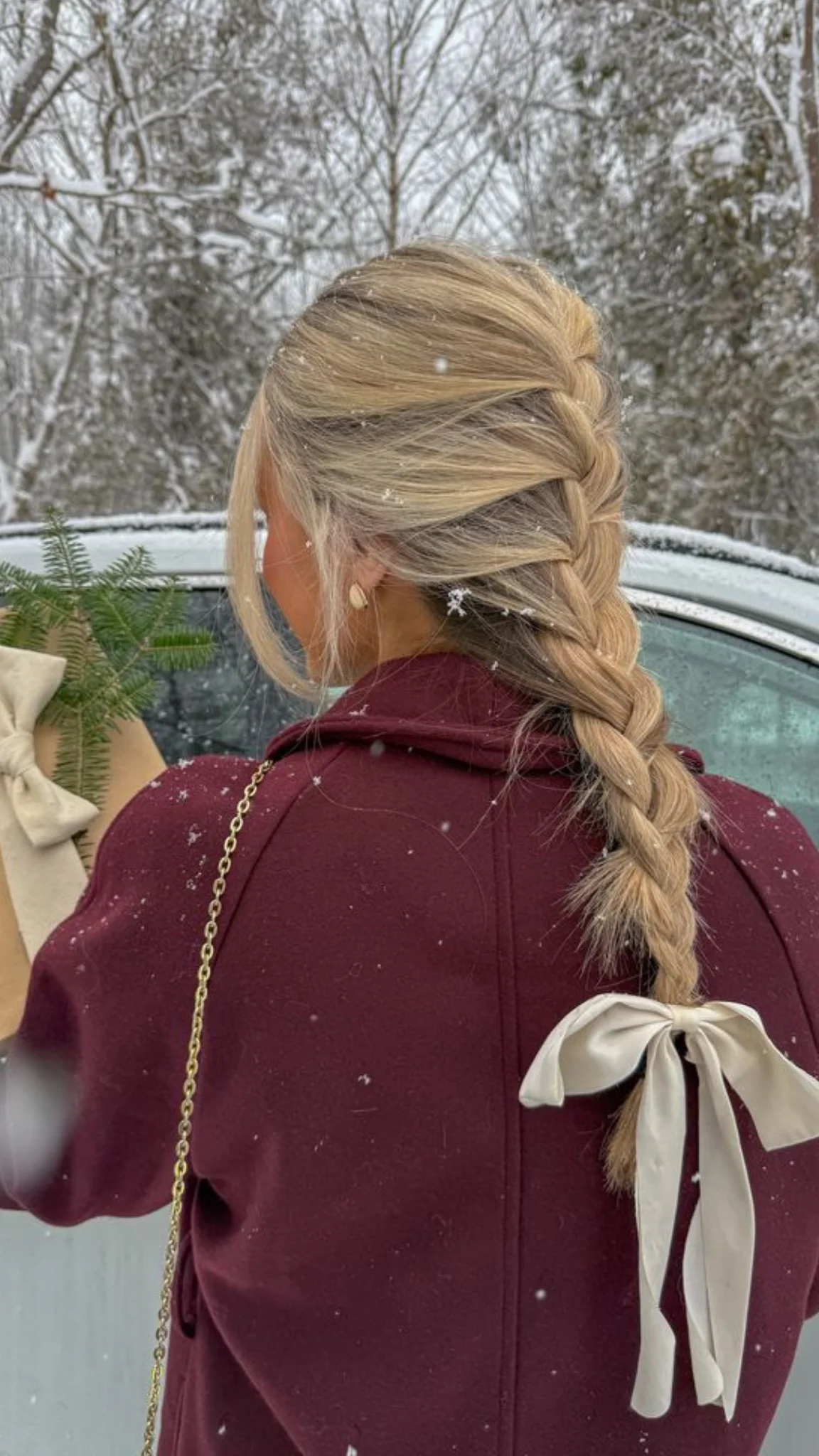 Braid With Cream Bow