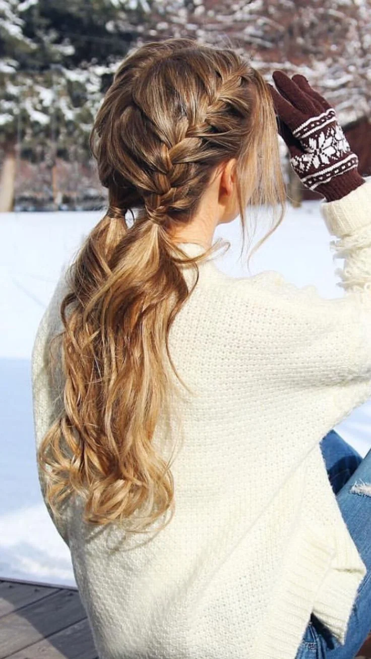 Mixed Braid Low Ponytail