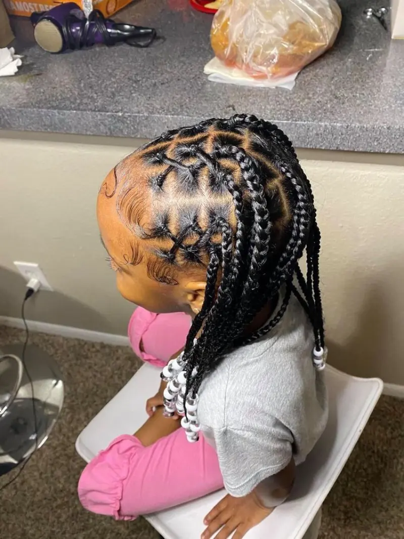 Side Cornrows Braid Hairstyle Daughter Hairstyle