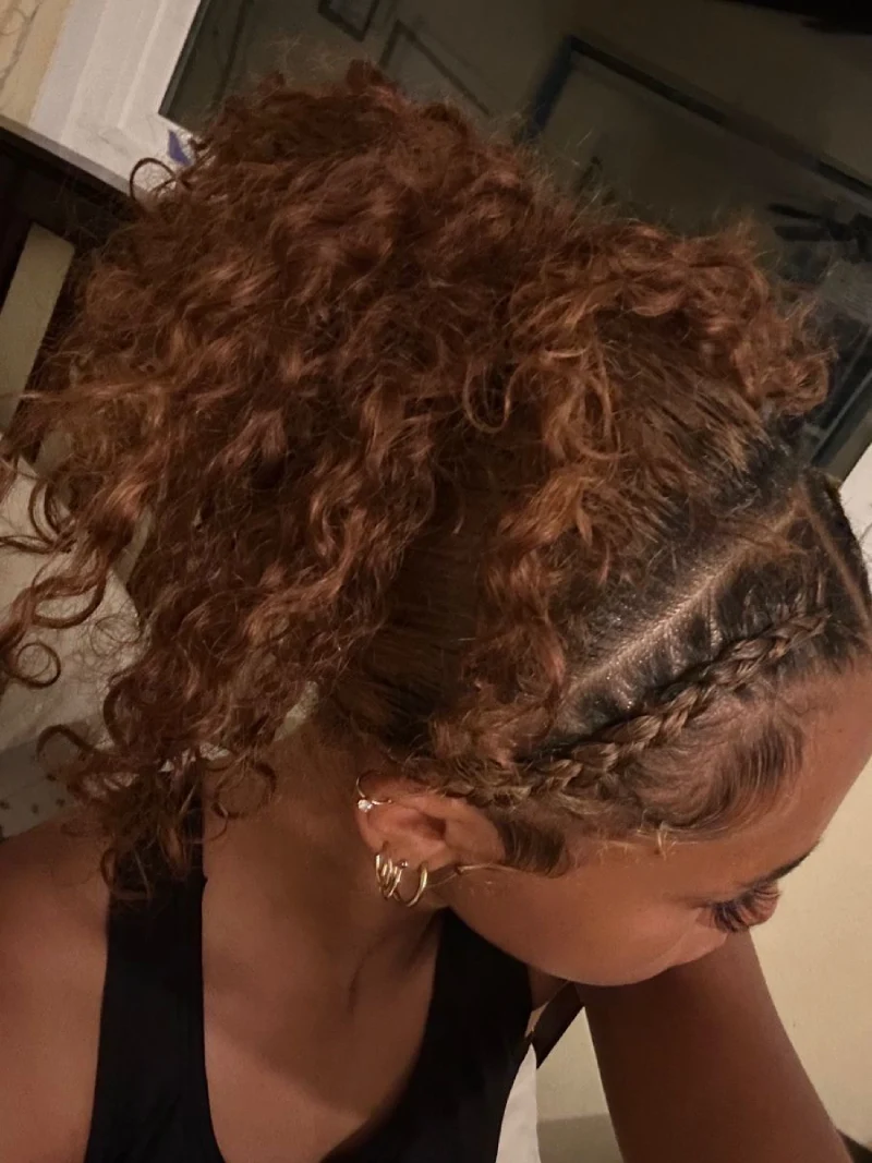 Messy Curly Puff Bun Hairstyle for School
