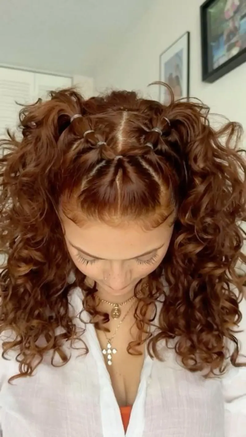 Curly Bob with Bangs Hairstyle for School