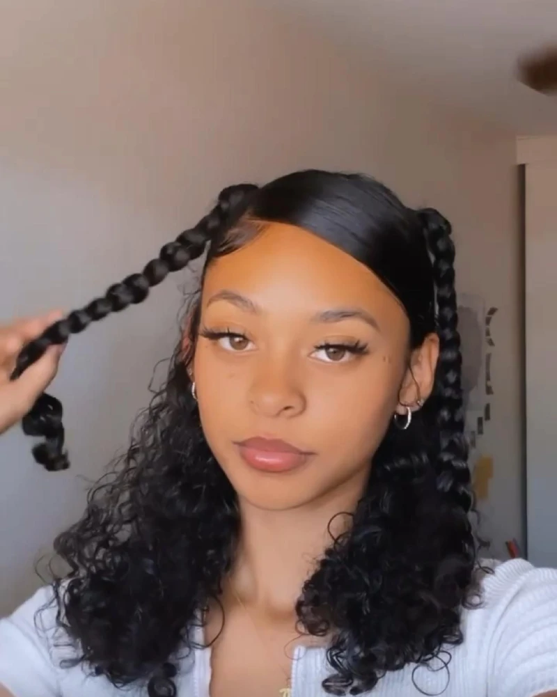 Shoulder-Length Curly Style Hairstyle for School