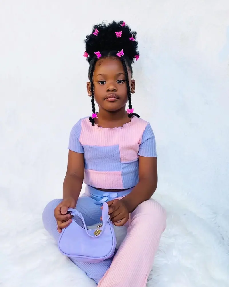 High Curly Puff Ponytail Hairstyle for School