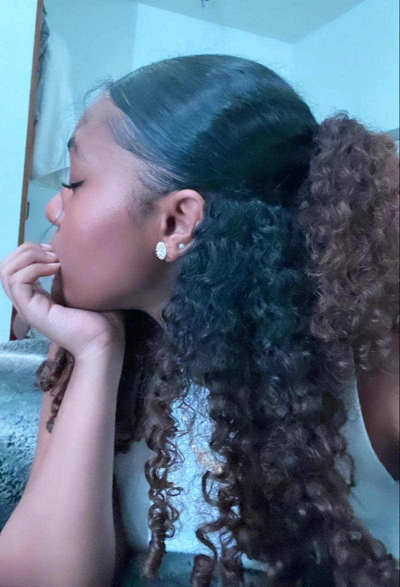 Sleek Ponytail with Curls Hairstyle for School