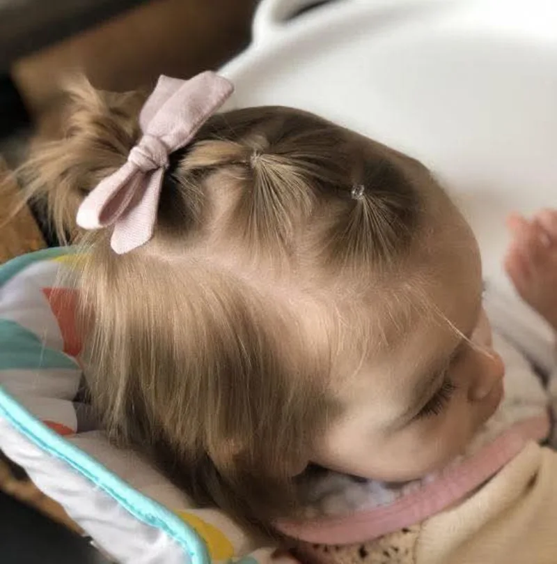 Baby Braided Half-Up with Bow Coloring Page