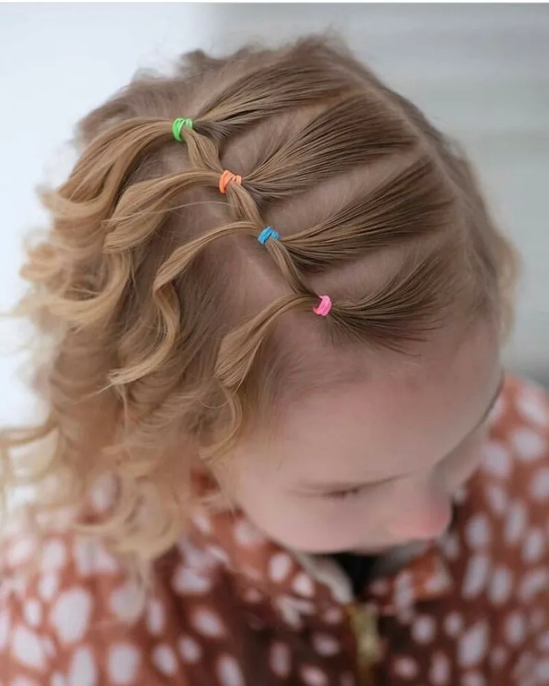 Criss-Cross Ponytail with Beads Coloring Page