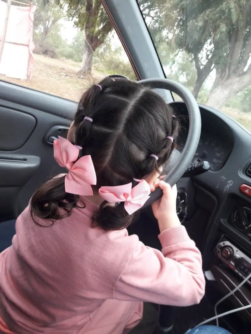 Pigtail Pony Braids with Rubber Bands Coloring Page