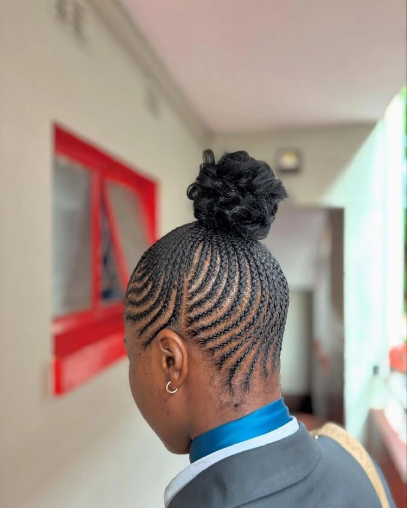 High Bun with Swirls