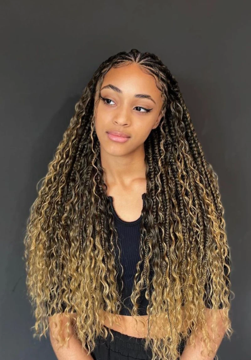 Golden Goddess Curly Braids