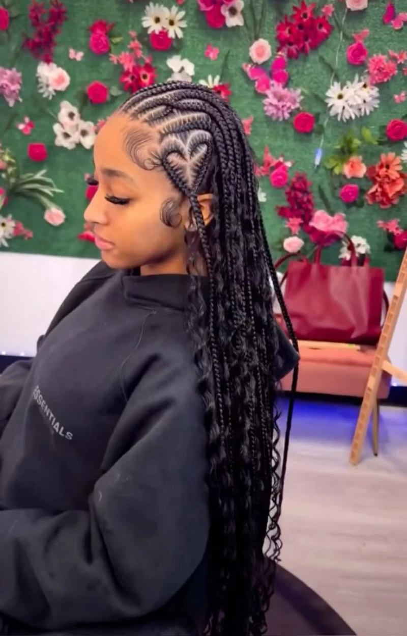 Side Heart Pattern Braids
