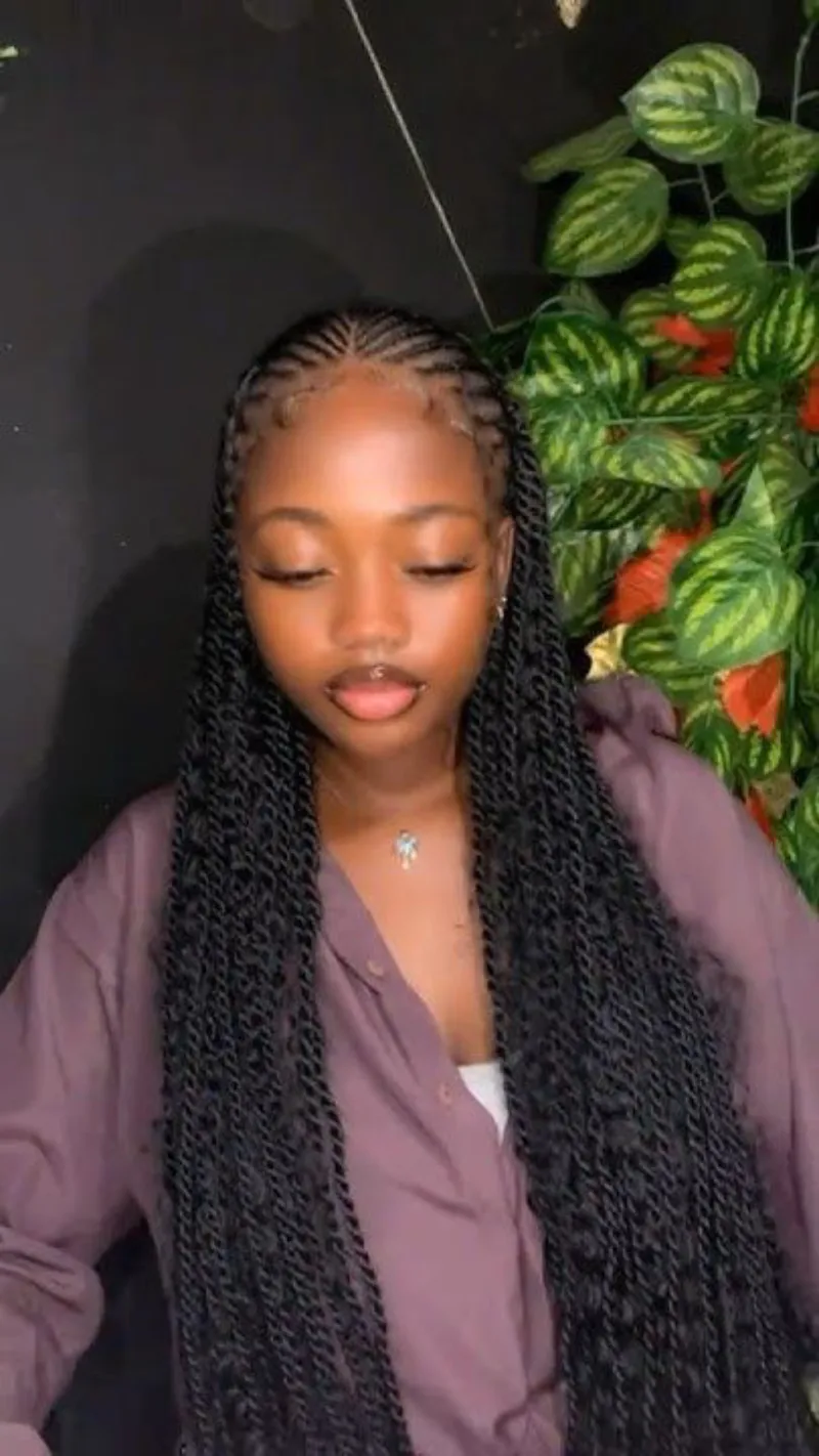 Center Part Classic Braids