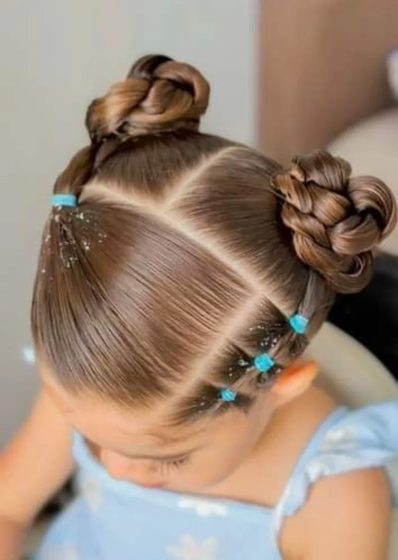 Braided Crown Buns Fun Hairstyles for Kids