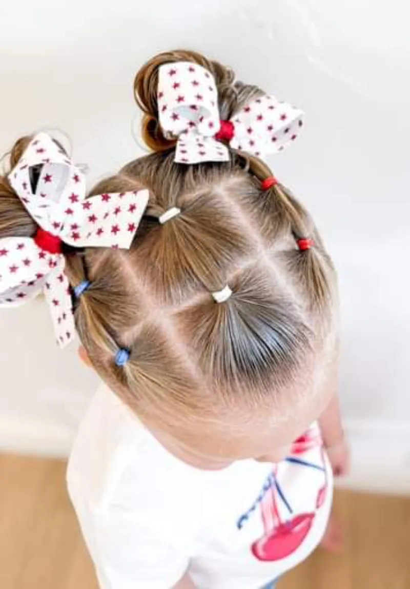 Braided Minnie Buns with Bows Fun Hairstyles for Kids