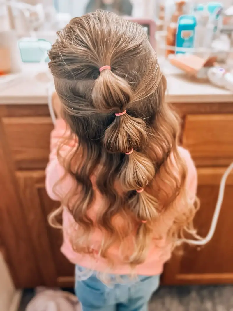 Looped Bubble Ponytail Fun Hairstyles for Kids