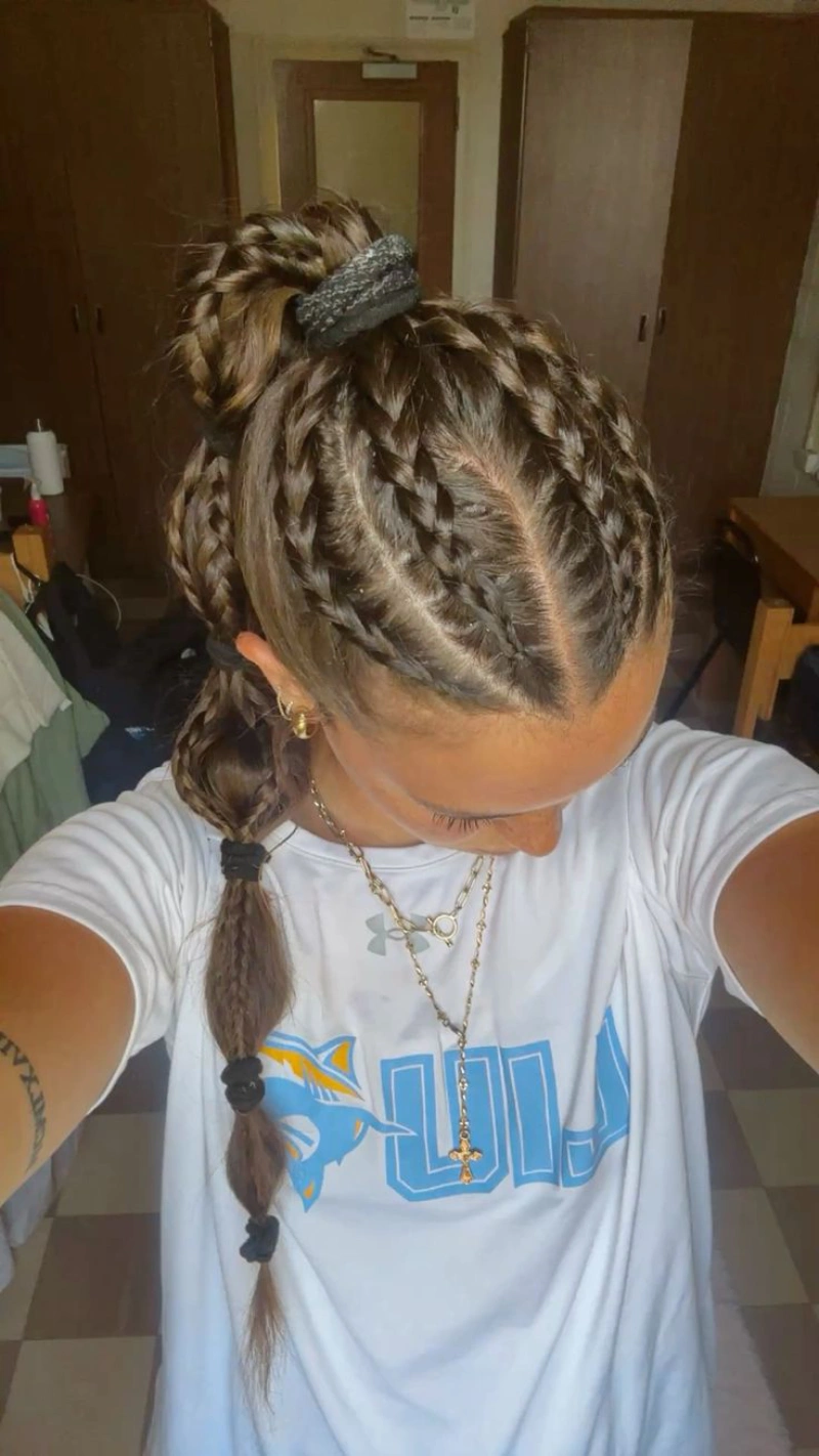 Triple Braid Sporty Tail