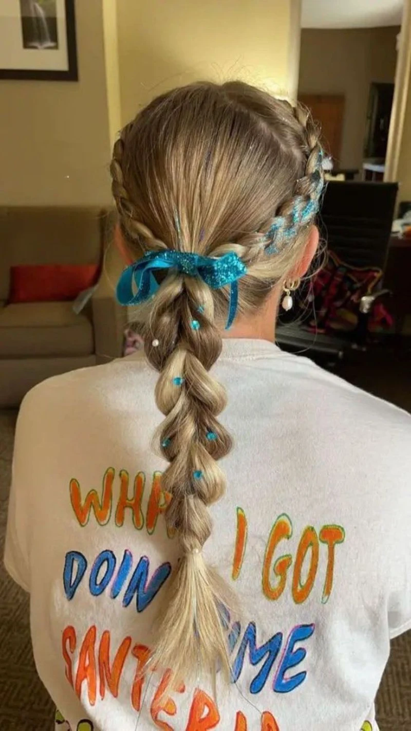 Blue Ribbon Sparkle Braid