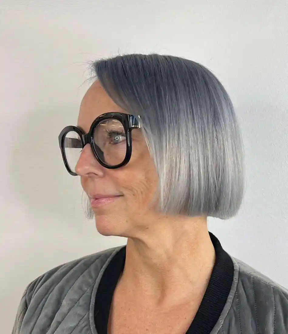 Gray Bob Hairstyles for Older Women
