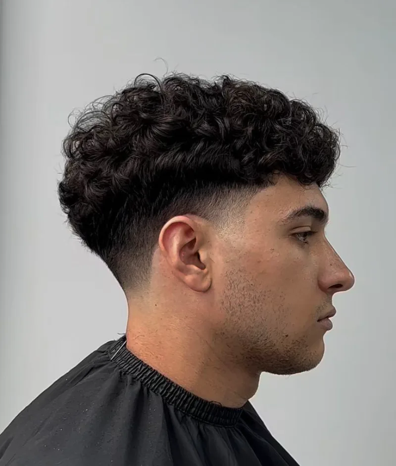 clean curly fade haircut