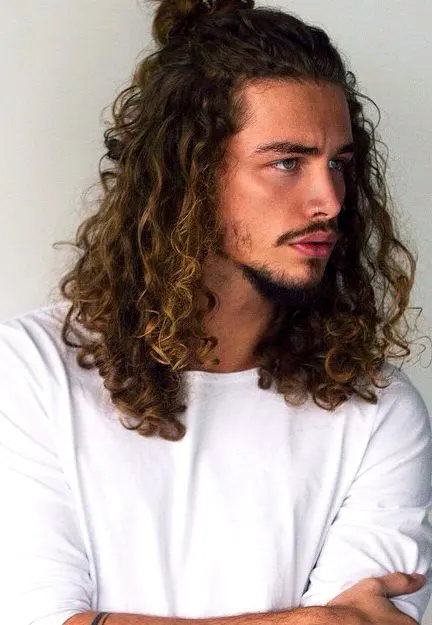 long curly layered hair