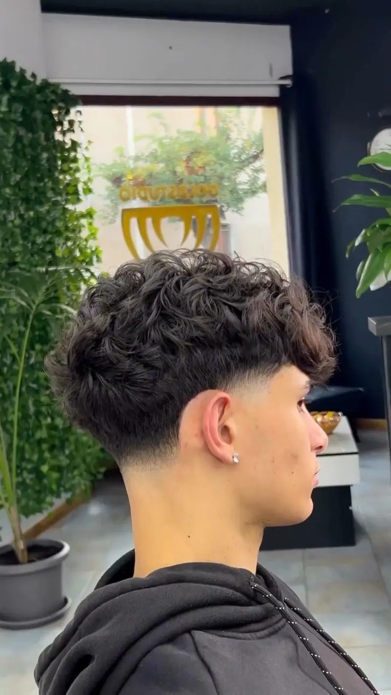 short curly fade haircut
